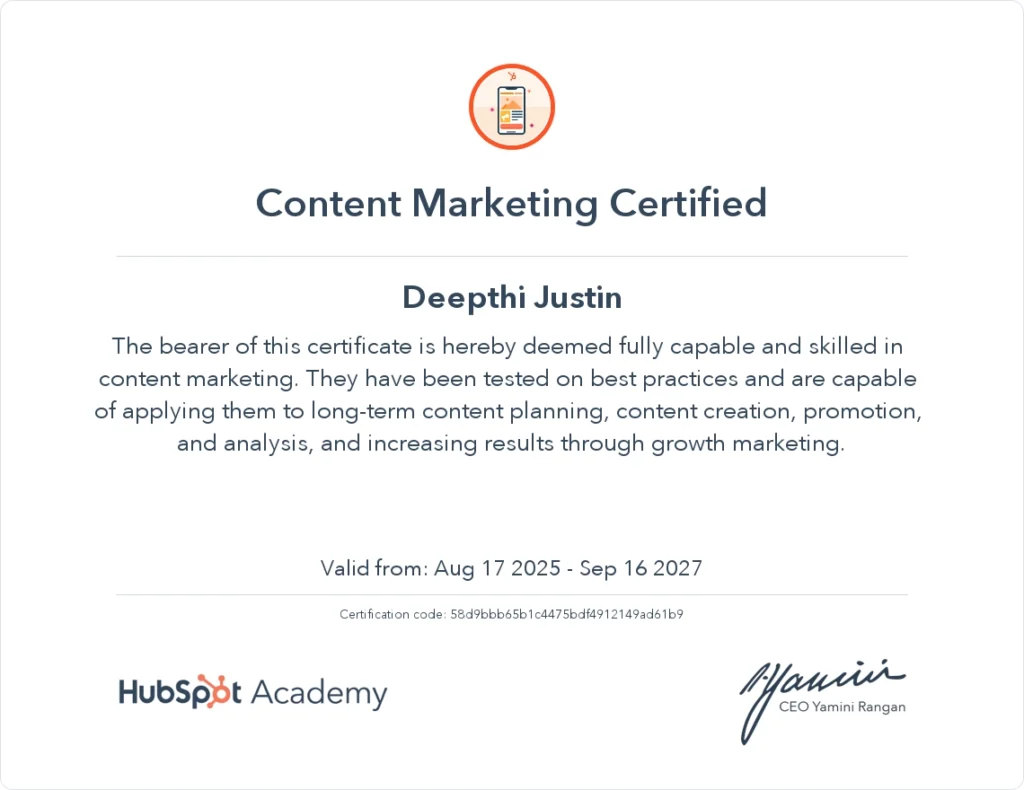 hubspot-Certification-of-a-top-digital-marketing-expert-in-kochi